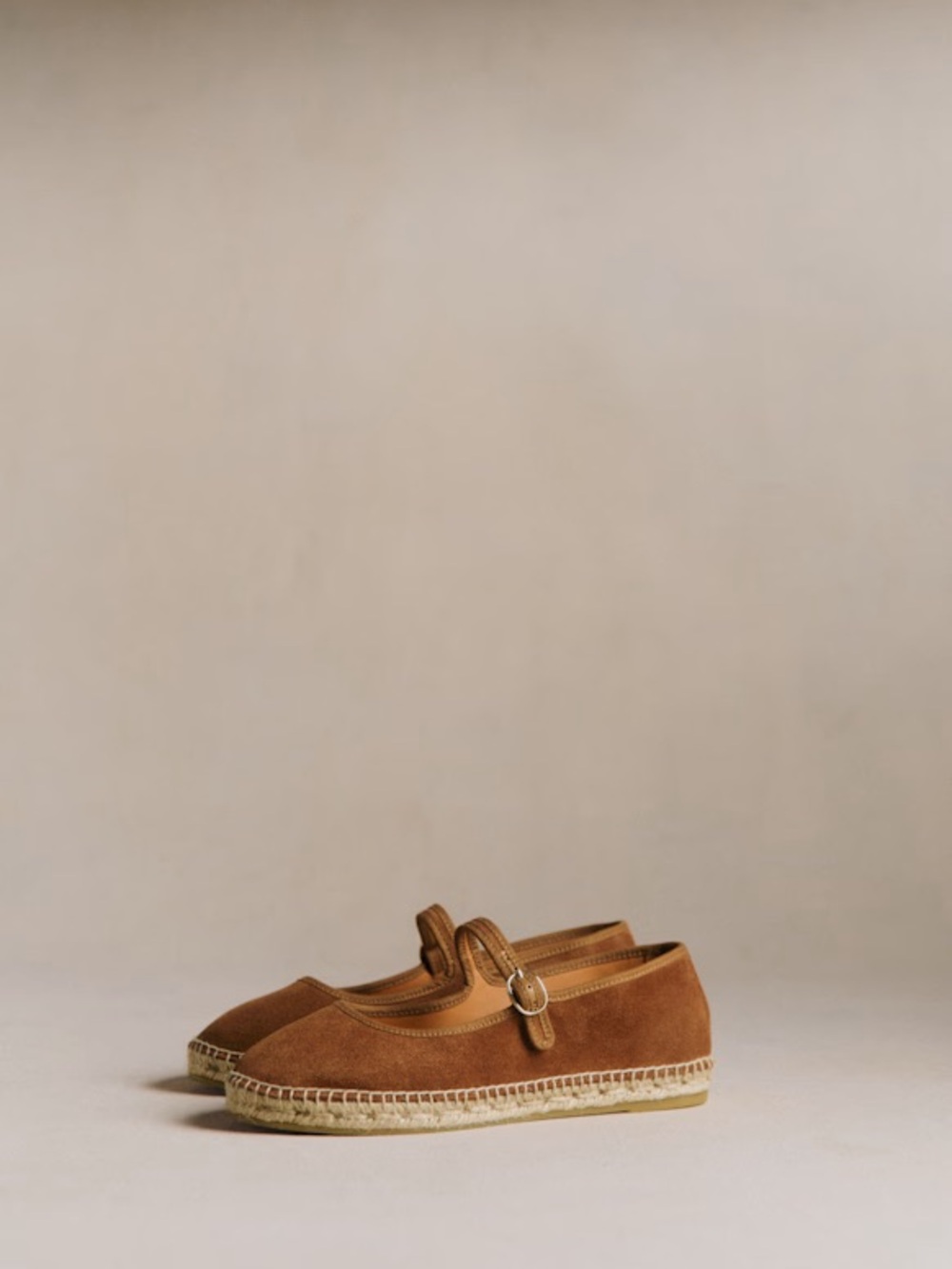 Sezane Suede Espadrille Mary Jane in Brown